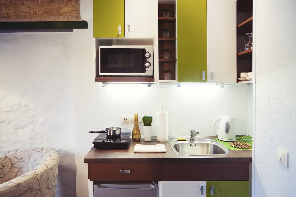 small kitchen in alternative colors
