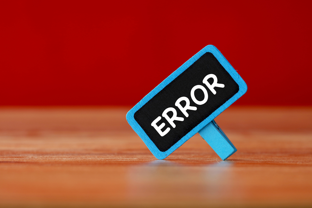sign saying error