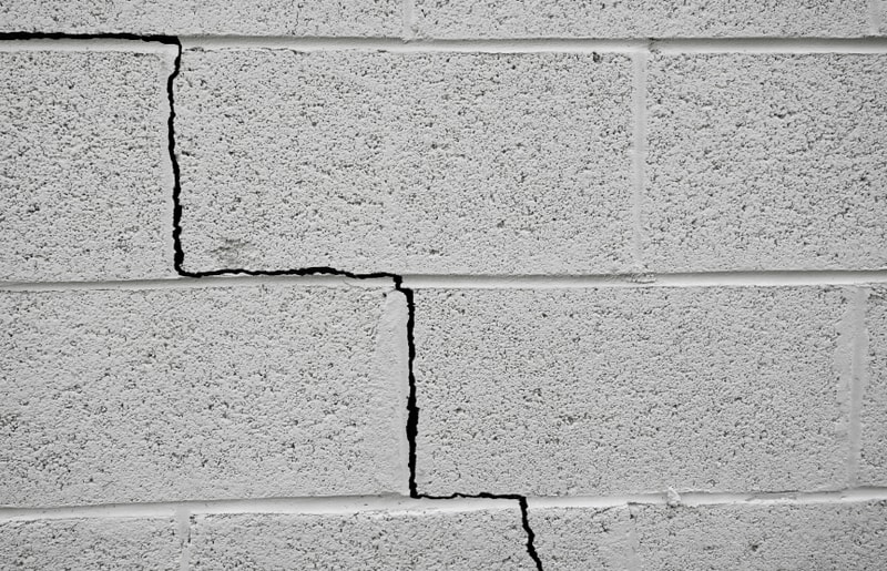 crack in brick indicating foundation issues