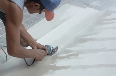 fiber cement board being cut